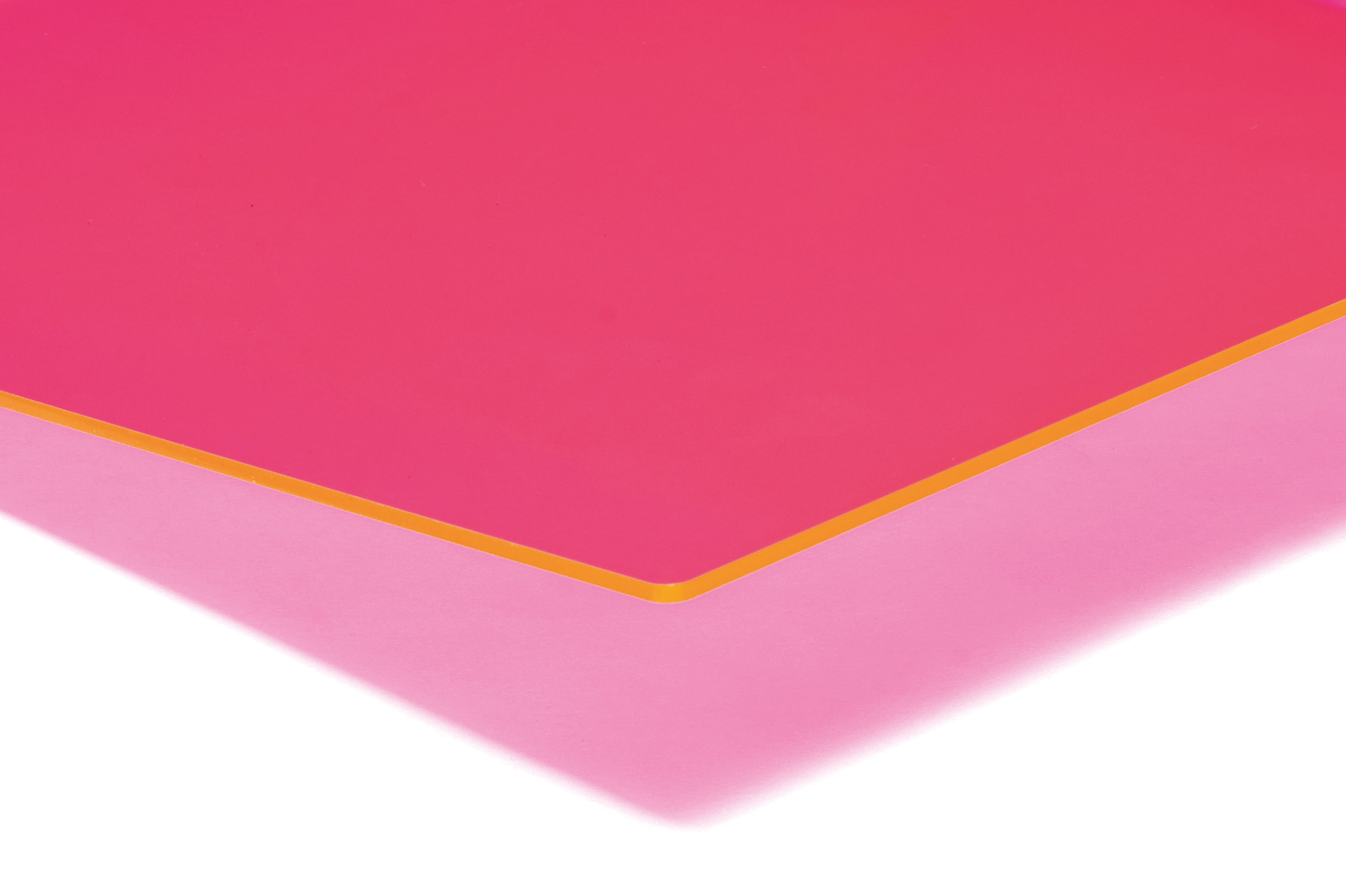 Billede af Støbt akrylplade med lysende kant, Fluorescerende pink, 750mm x 1000mm x 3,0mm